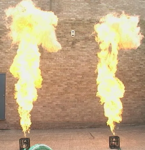 Pyrotek Dragon system, double headed propane gas flame effect